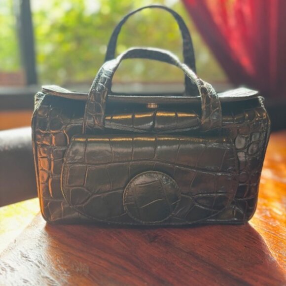 Green Furla crocodile bag - Picture 9 of 9